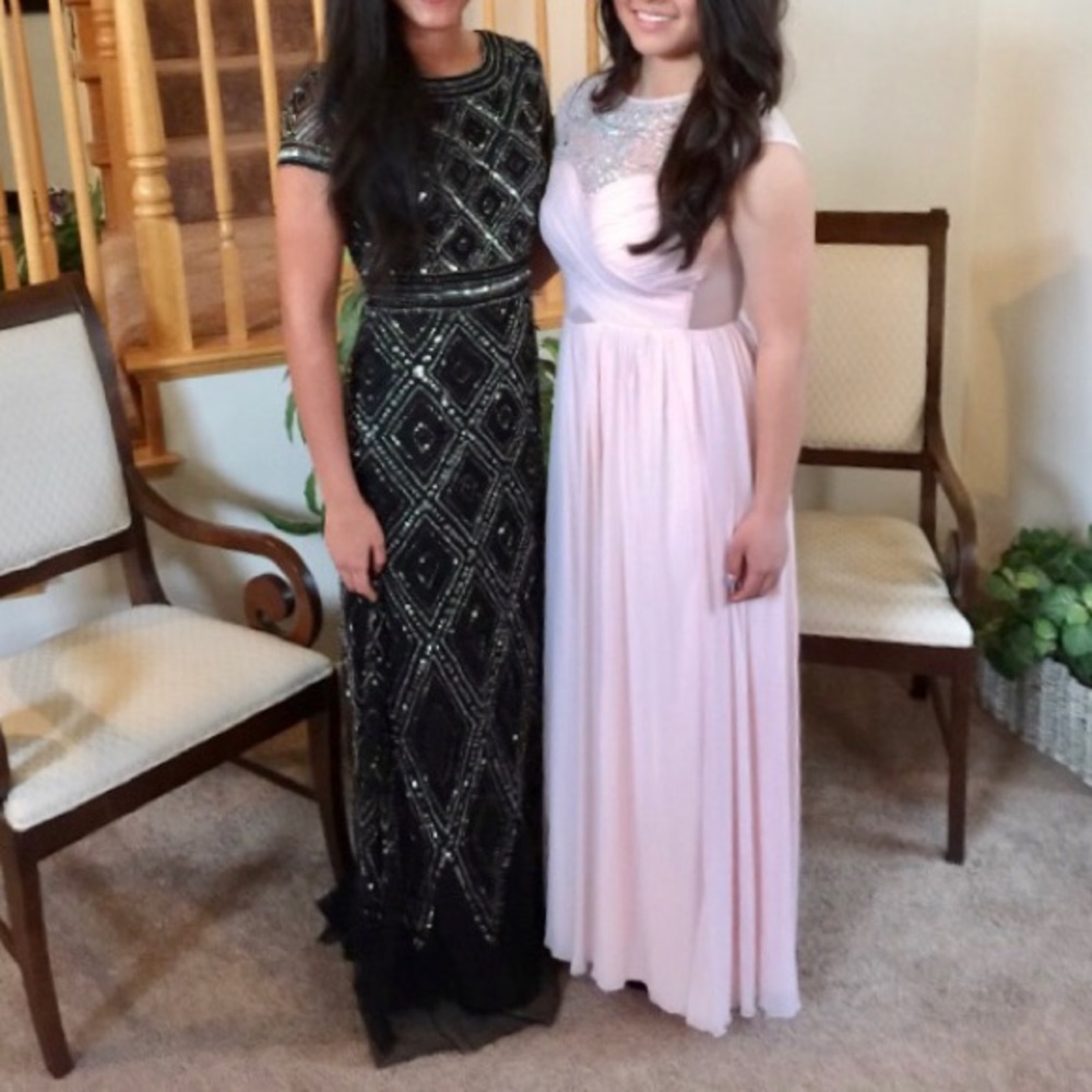 Sequined Black Prom Dress